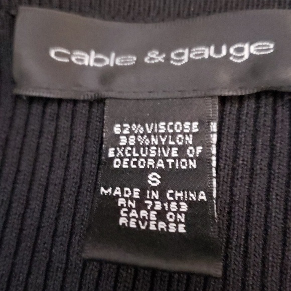 Cable & Gauge Rhinestone Blouse Black Si - Picture 5 of 5